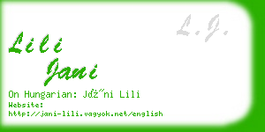 lili jani business card